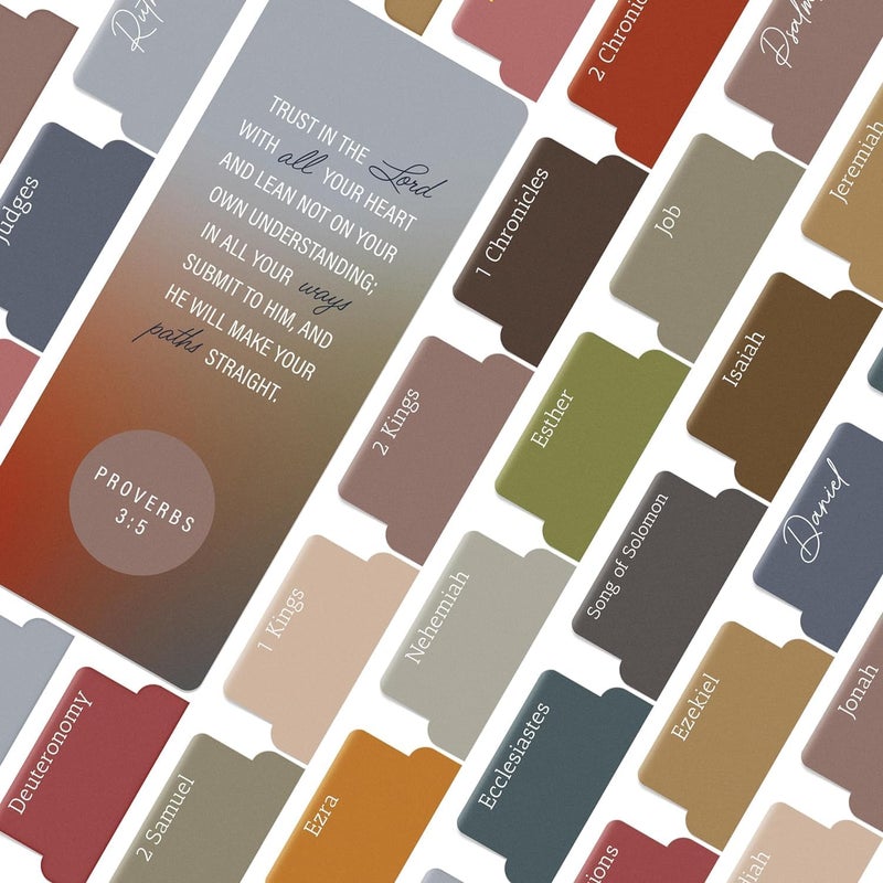 OFFILICIOUS Brown Bible Book Tabs – 100 Soft-Touch, Laminated Bible Tabs for Holy Bible – Durable Tabs for Bible – Protestant & Catholic Bible Tabs Large Print – Bible Tabs for Women & Mens Bible - Image 1